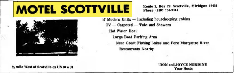 Motel Scottville - 1975 Ad (newer photo)